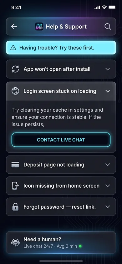 NeoBet app — common issues & fixes – NeoBet